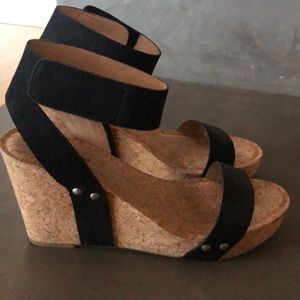 Lucky Brand Mcdowell Cork Wedge Sandals